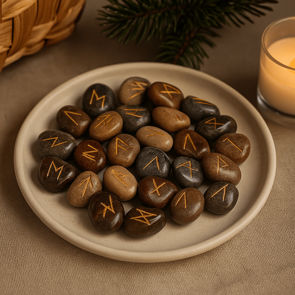 Rune Stones Set Fancy Jasper 25 Stones Pouch - SHAMTAM.COM