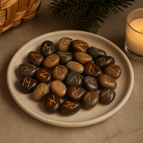 Rune Stones Set Fancy Jasper 25 Stones Pouch - SHAMTAM.COM