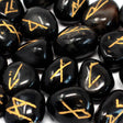 Black Onyx Runes Stone Set in Pouch - SHAMTAM.COM