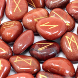 Red Jasper Runes Stone Set in Pouch - SHAMTAM.COM