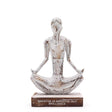 Rustic Whitewash Wooden Yoga Lady Sculpture in Easy Pose with 'Breathe In Breathe Out Brilliance' Inscription - Mindful Home Decor - SHAMTAM.COM