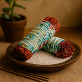 Sage Smudge Stick Dragon's Blood Floral 10 cm - SHAMTAM.COM