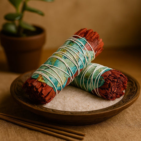 Sage Smudge Stick Dragon's Blood Floral 10 cm - SHAMTAM.COM