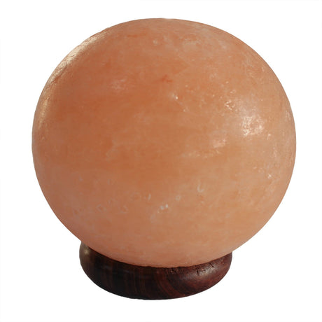 Himalayan Salt Lamp Ball - Big Wooden Base - SHAMTAM.COM