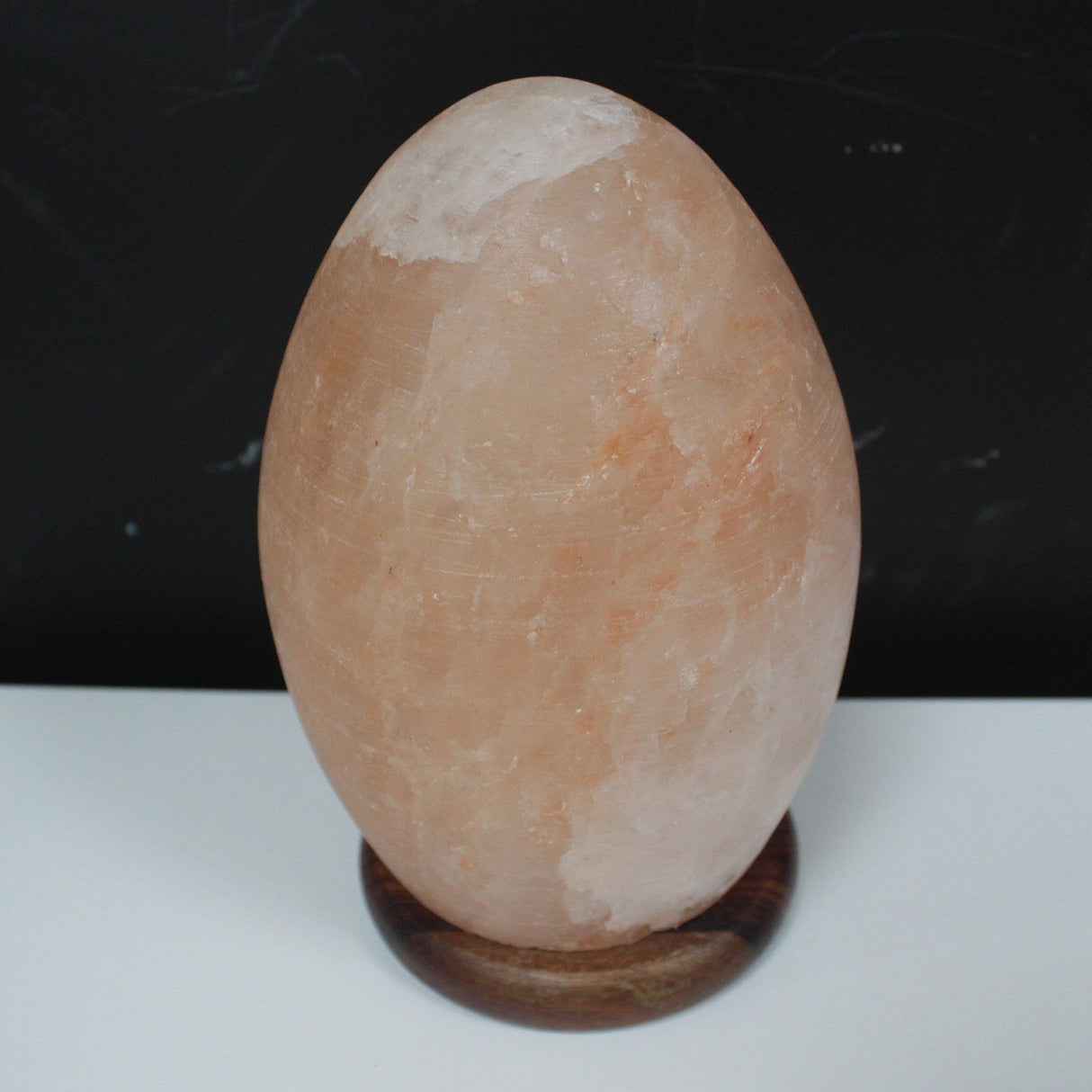 Himalayan Salt Lamp Egg - Wooden Base - SHAMTAM.COM