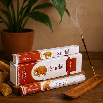 Sandal Incense Sticks Charcoal Free Hex Aromatika