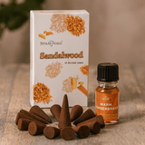Sandalwood Incense Cones 15 Pack With Holder - SHAMTAM.COM