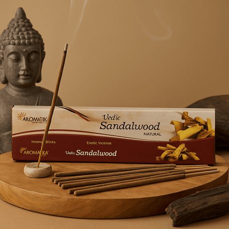 Sandalwood Incense Sticks, 12 Sticks Vedic Masala - SHAMTAM.COM