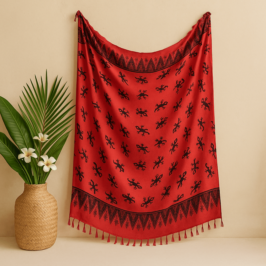 Sarong Bali Gecko Rayon - Pink - SHAMTAM.COM