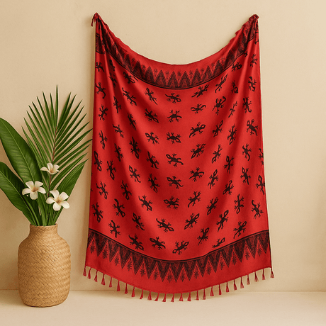 Sarong Bali Gecko Rayon - Pink - SHAMTAM.COM