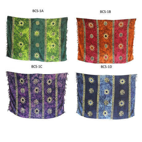Sarongs Celtic Sun Symbols, Set of 4 - SHAMTAM.COM