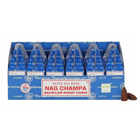 Satya Backflow Dhoop Cones - Nag Champa (24pcs) - SHAMTAM.COM