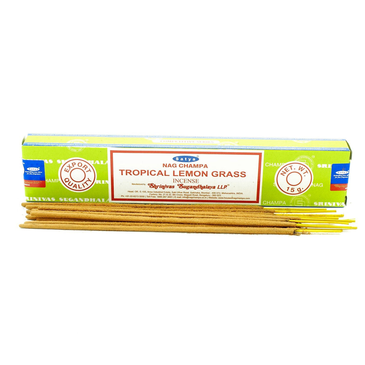 Tropical Lemongrass Incense -  Satya 15g - SHAMTAM.COM