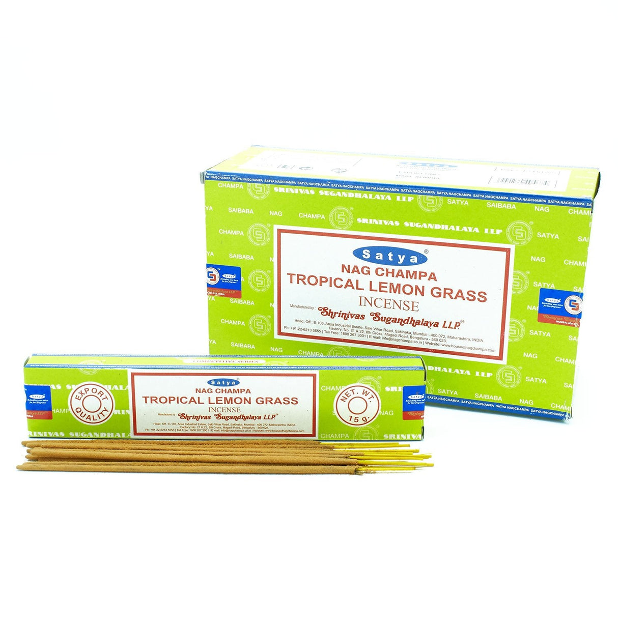 Tropical Lemongrass Incense -  Satya 15g - SHAMTAM.COM