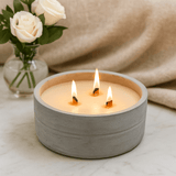 Scented Candle Vanilla Orange Wooden Wick Concrete Jar - SHAMTAM.COM
