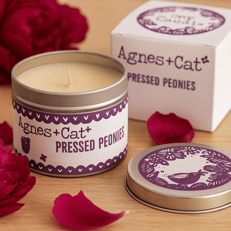 Scented Soy Candle Pressed Peonies Tin - SHAMTAM.COM