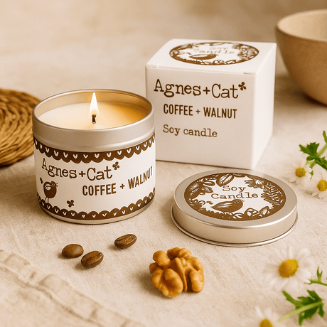 Scented Soy Tin Candle - Coffee and Walnut - SHAMTAM.COM