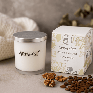 Candela Votiva Profumata in Cera di Soia Caffè e Noci