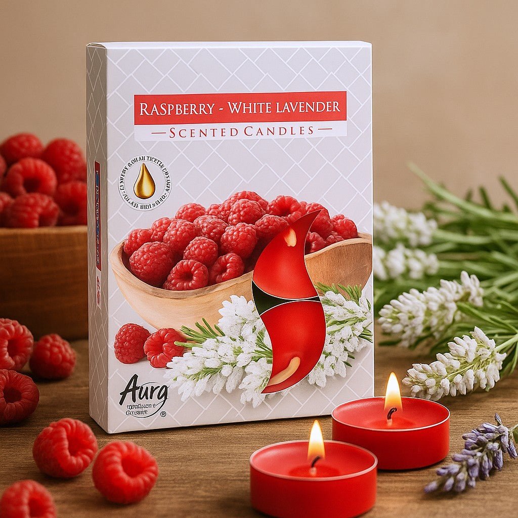 Scented Tealight Candles - Raspberry and White Lavender - SHAMTAM.COM