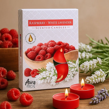 Scented Tealight Candles - Raspberry and White Lavender - SHAMTAM.COM