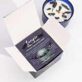 Scorpio Zodiac Crystal Candle & Gemstone Bracelet Set - Obsidian Dark Coffee Scent with Smoky Quartz, Lapis Lazuli, and Black Obsidian - SHAMTAM.COM