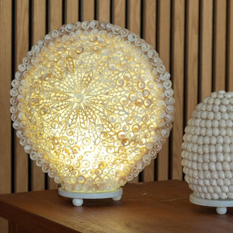 Boho Sea Shell Lamp - Cut Art Shell Large Round - 30cm - SHAMTAM.COM