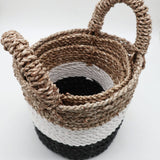 Seagrass Basket Set - Dark Grey / White / Natural - SHAMTAM.COM