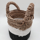 Seagrass Basket Set - Dark Grey / White / Natural - SHAMTAM.COM