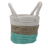 Seagrass Basket Set - Green / Natural / White - SHAMTAM.COM