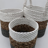 Seagrass Basket Set - Grey / Natural / White - SHAMTAM.COM