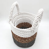 Seagrass Basket Set - Grey / Natural / White - SHAMTAM.COM