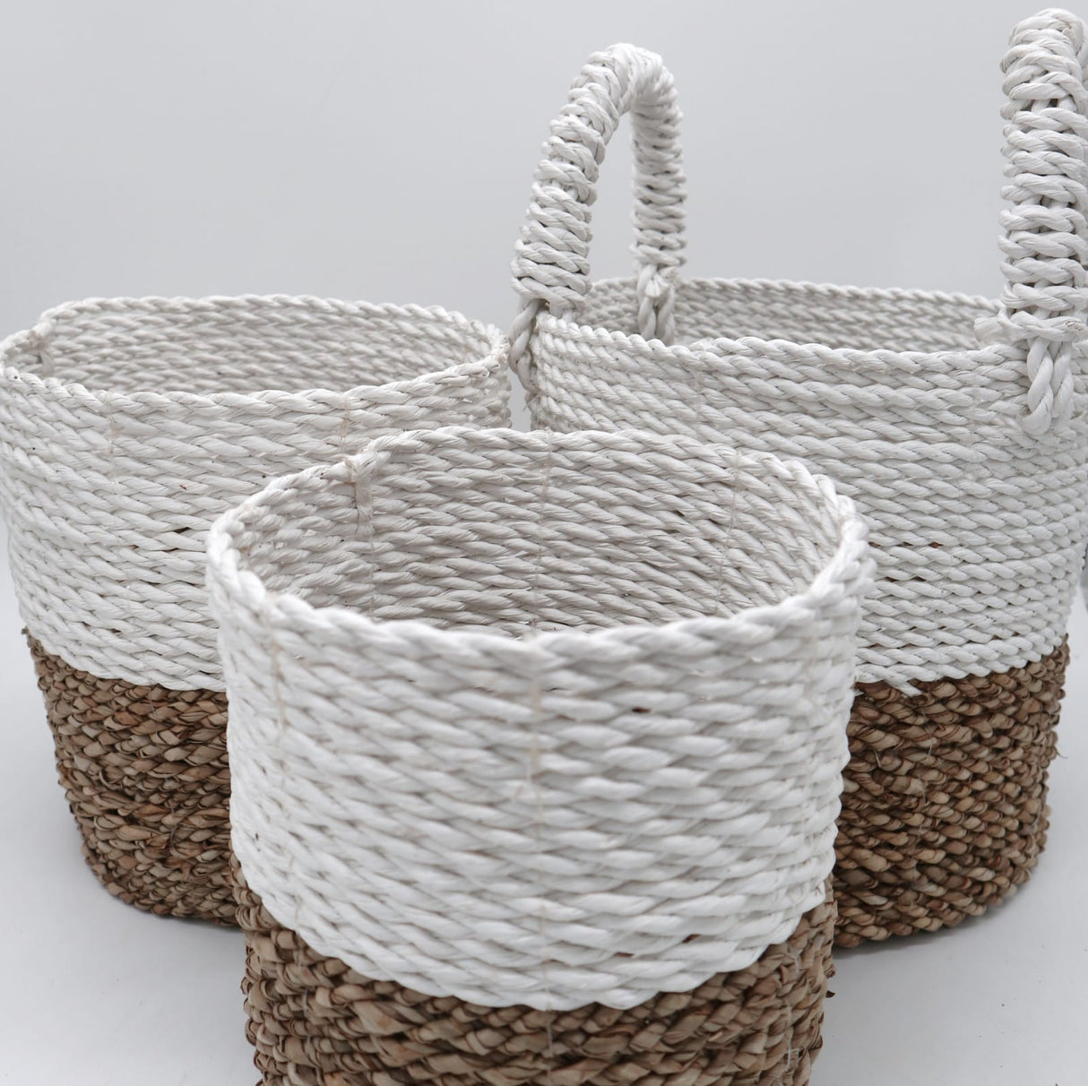 Seagrass Basket Set - Natural White - SHAMTAM.COM