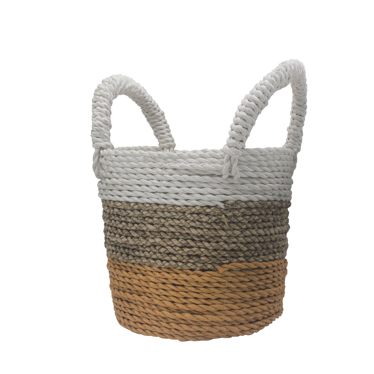 Seagrass Basket Set - Orange / Natural / White - SHAMTAM.COM