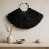 Seagrass Fan Wall Decor Large Black - SHAMTAM.COM