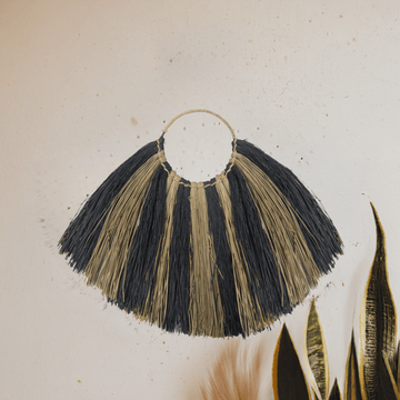 Seegras-Fächer Wanddeko, Groß Zebra
