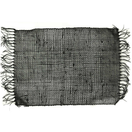 Seagrass Fringe Natural Placemat - Black - SHAMTAM.COM
