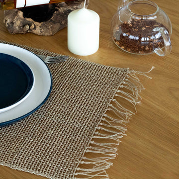 Set de Table en Herbe de Mer avec Franges Naturel