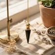 Secret Cavity Discovery of Truth Pendulum - Black Agate - Gold Plated