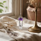 Seeker of Truth - Double Power Pendulum - Amethyst Globe - Clear Quartz Double Terminated