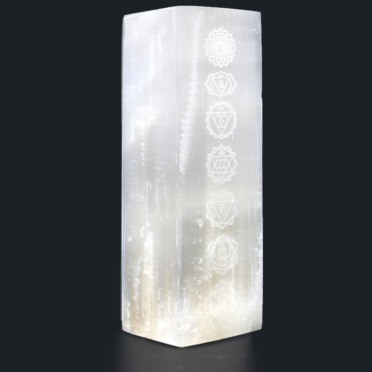 Selenite Lamp 25cm - Block Chakra Lamp - SHAMTAM.COM