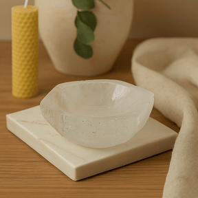Selenite Bowl Hexagon, 6 cm - SHAMTAM.COM