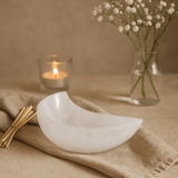 Selenite Bowl Moon Shape 15cm - SHAMTAM.COM