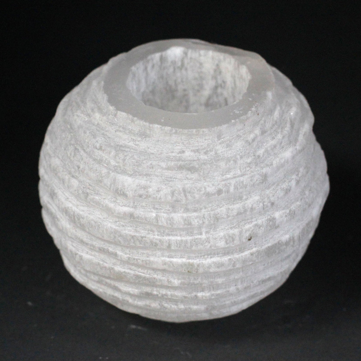 Selenite Candle Holder - Snowball 8 cm - SHAMTAM.COM