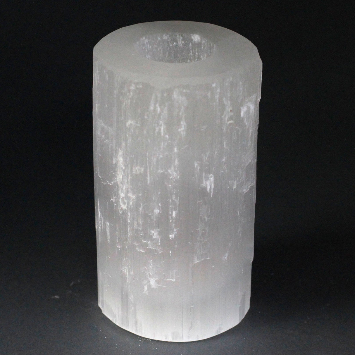 Selenite Candle Holder - Cylinder 15 cm - SHAMTAM.COM