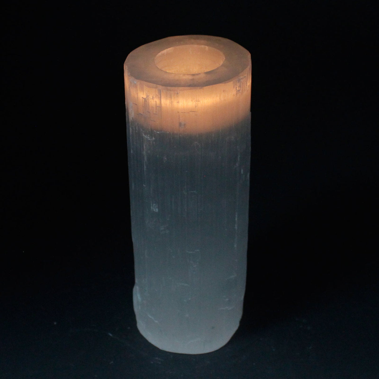 Selenite Candle Holder - Cylinder 20 cm - SHAMTAM.COM