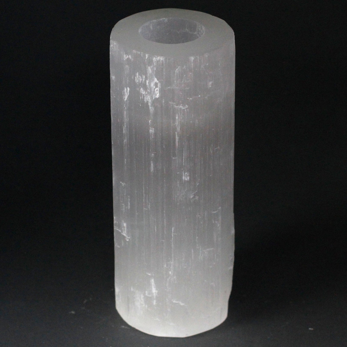 Selenite Candle Holder - Cylinder 20 cm - SHAMTAM.COM