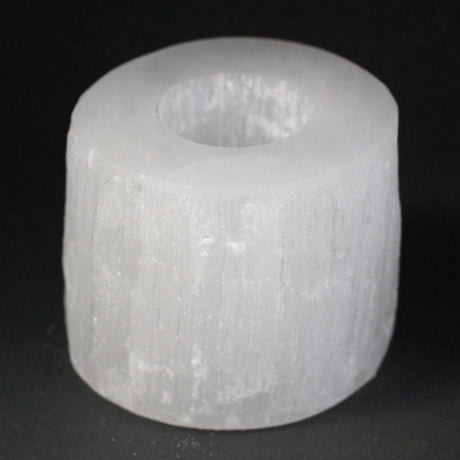 Selenite Candle Holder - Cylinder 8 cm - SHAMTAM.COM