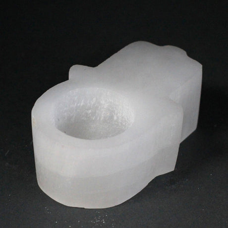 Selenite Candle Holder Hamsa - SHAMTAM.COM