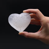 Selenite Heart - 7 - 8cm - Mandala Engraved - SHAMTAM.COM