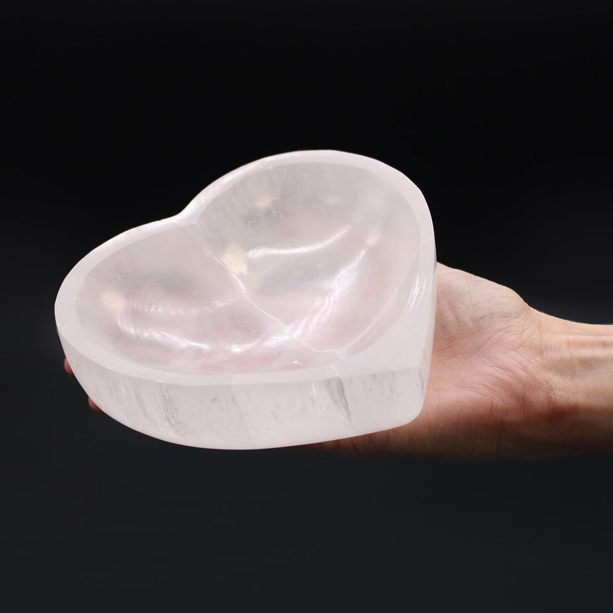 Selenite Bowl Heart - 15cm - SHAMTAM.COM